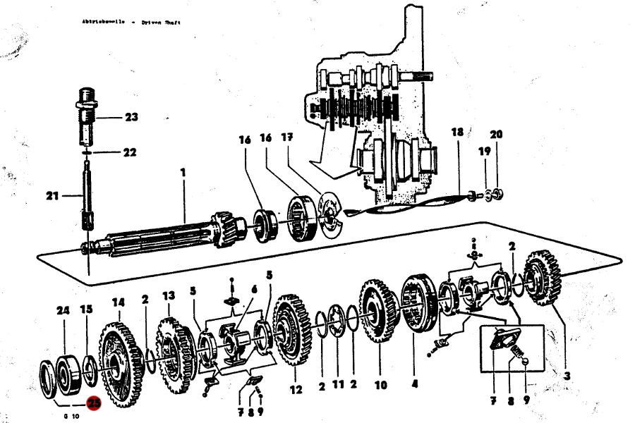 Passscheibe 1,9mm für Abtriebswelle in Getriebe, Trabant 601, original